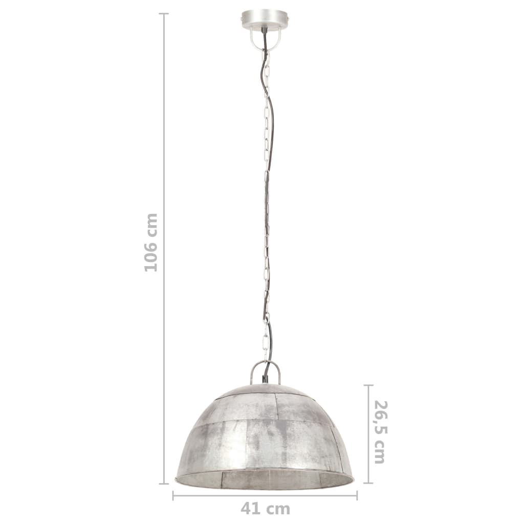 Hänglampa industriell vintage 25 W silver rund 41 cm E27