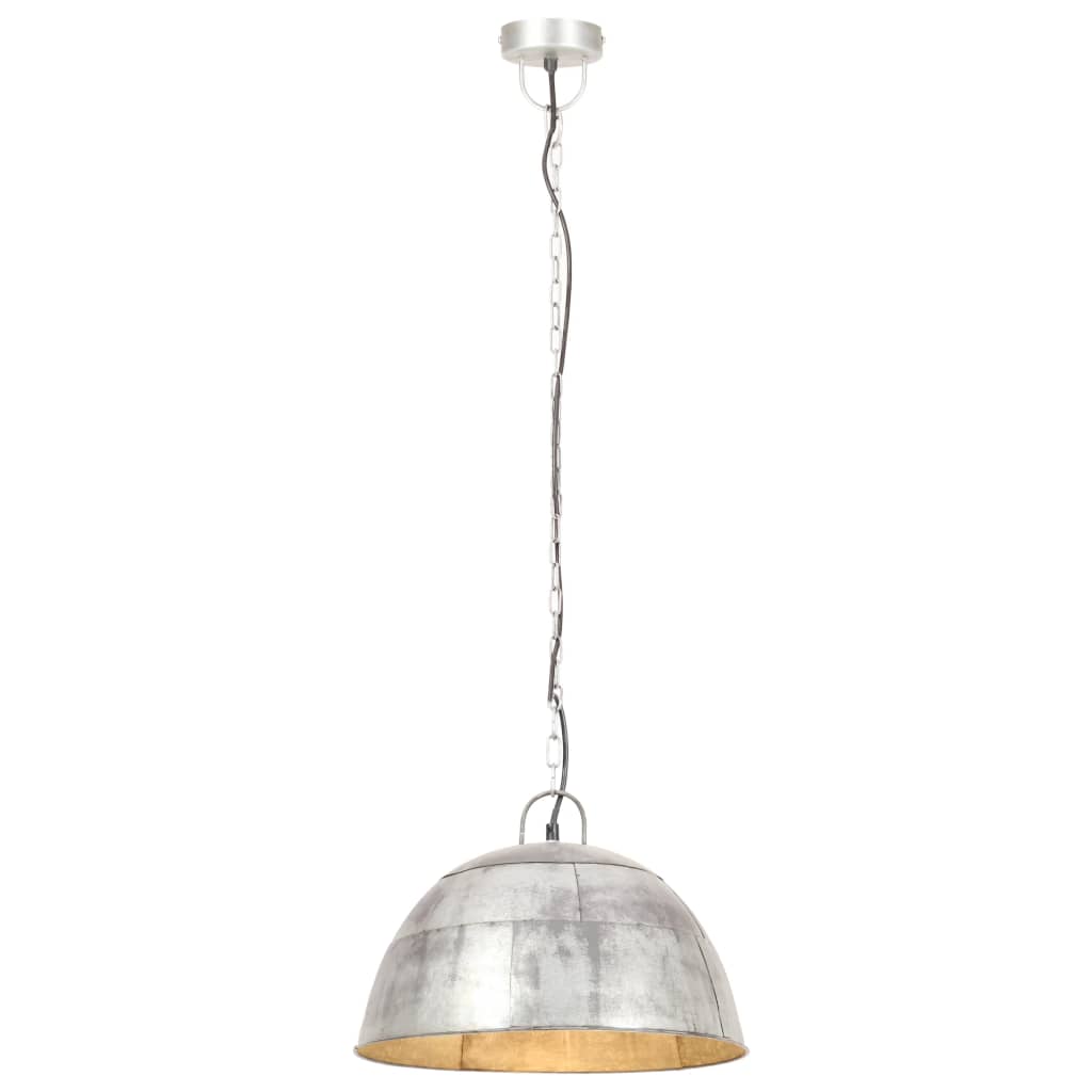 Hänglampa industriell vintage 25 W silver rund 41 cm E27