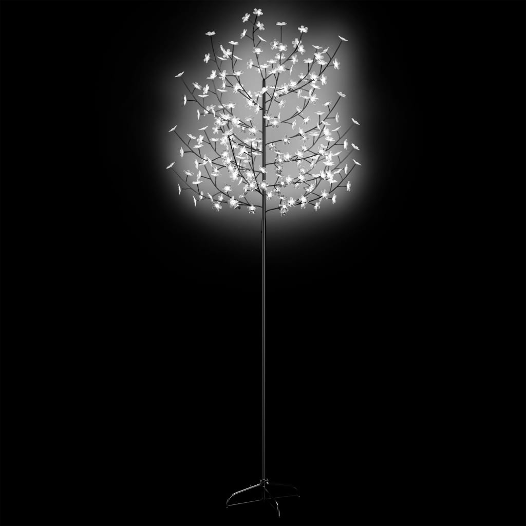 Plastgran 220 LED körsbärsblommor kallvitt ljus 220 cm