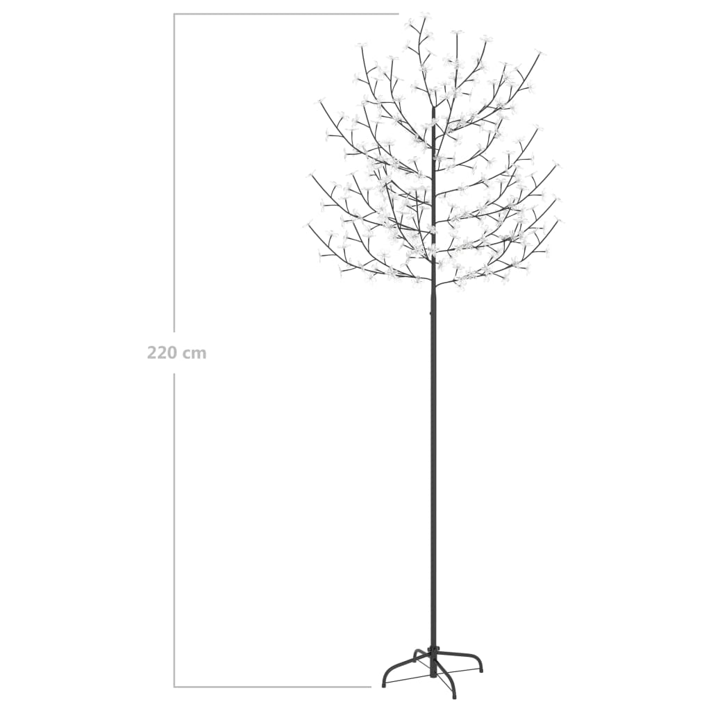 Plastgran 220 LED körsbärsblommor kallvitt ljus 220 cm