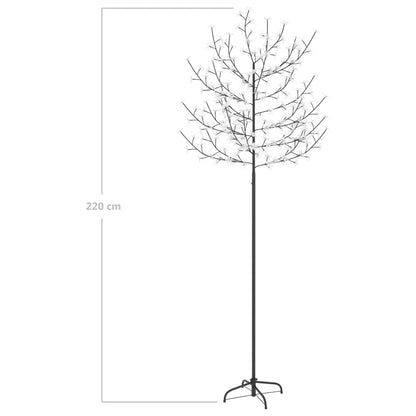 Plastgran 220 LED körsbärsblommor kallvitt ljus 220 cm