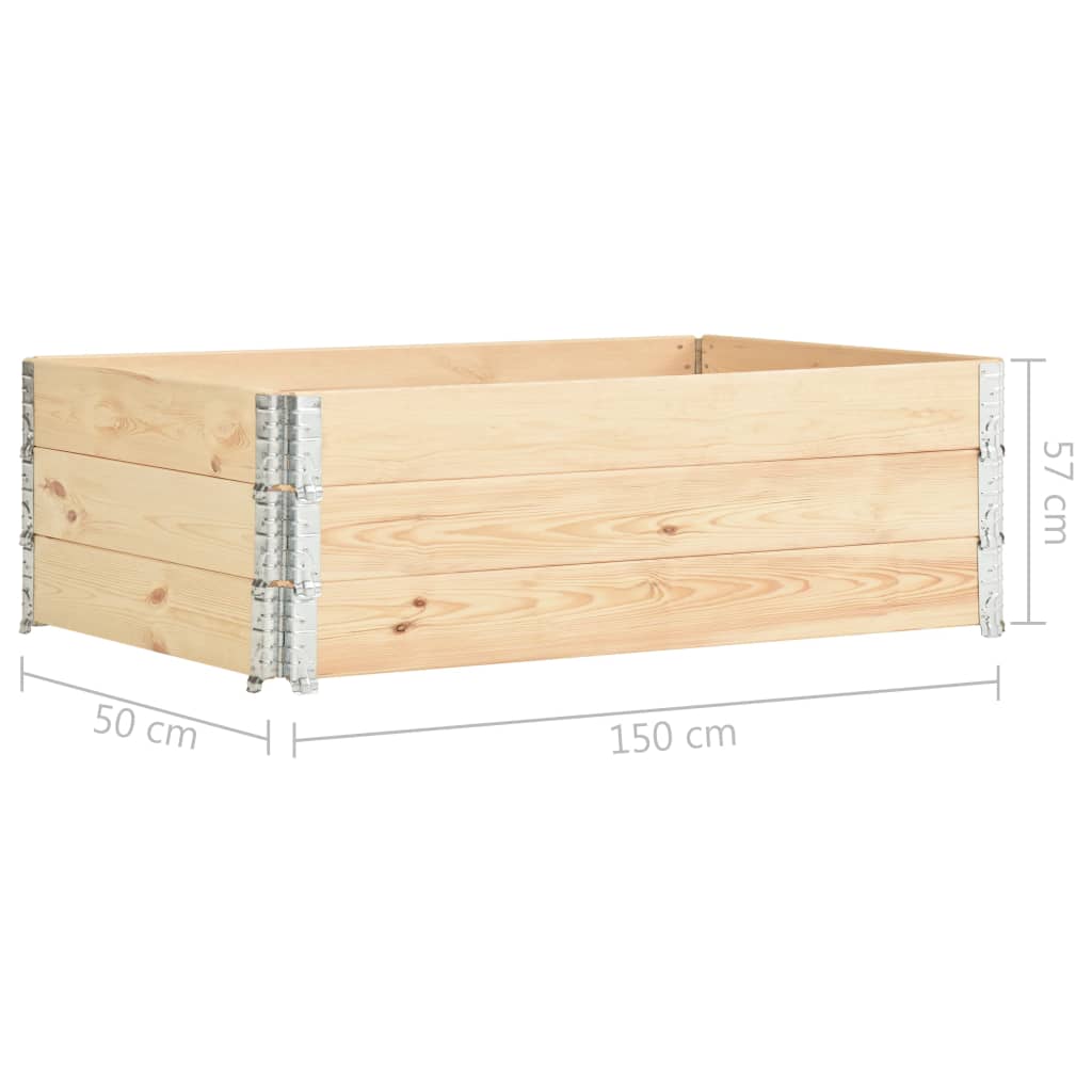 Upphöjd odlingsbädd 3 st 50x150 cm massiv furu