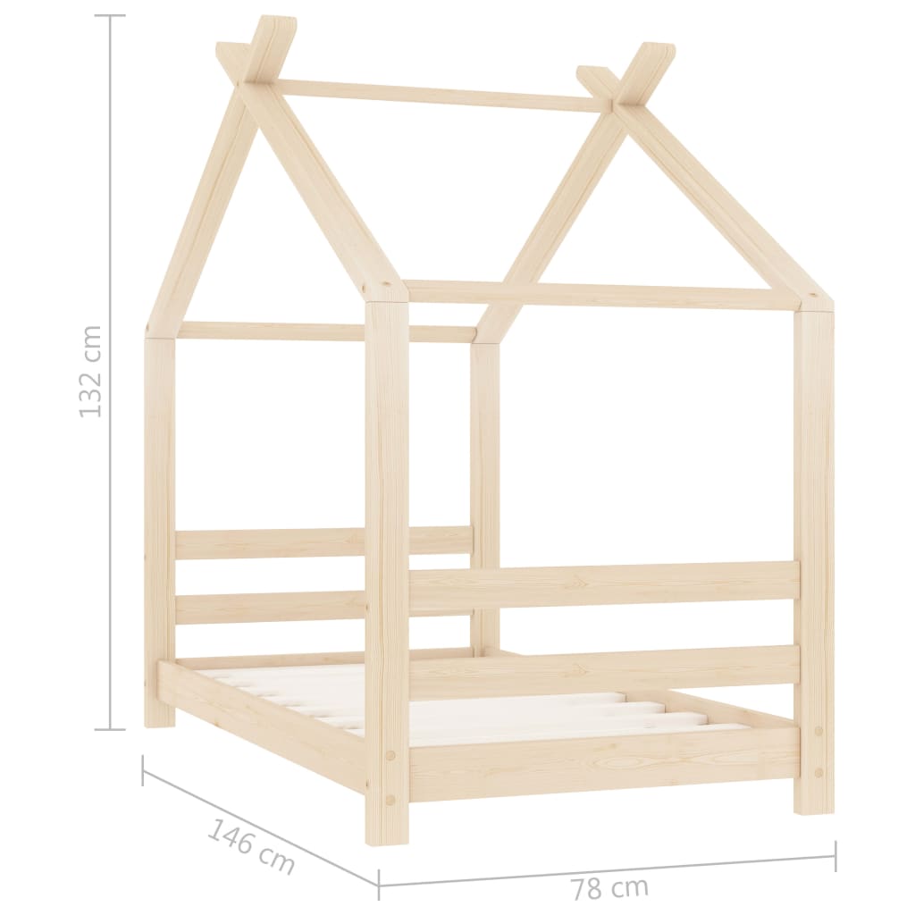 Barnsäng massiv furu 70x140 cm