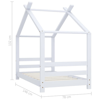 Barnsäng vit massiv furu 70x140 cm