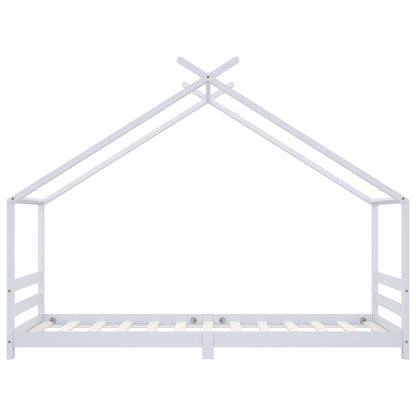 Barnsäng vit massiv furu 90x200 cm