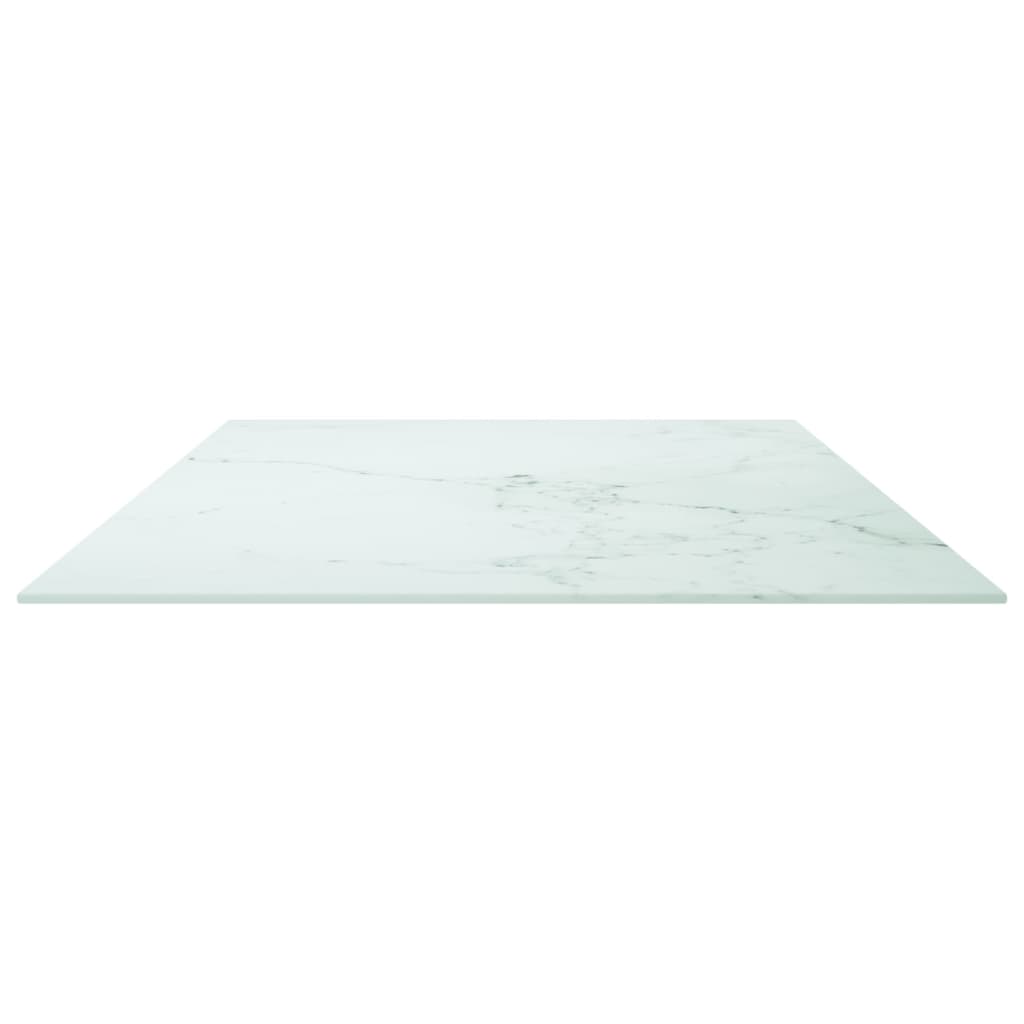 Bordsskiva vit 120x65 cm 8 mm härdat glas med marmortextur