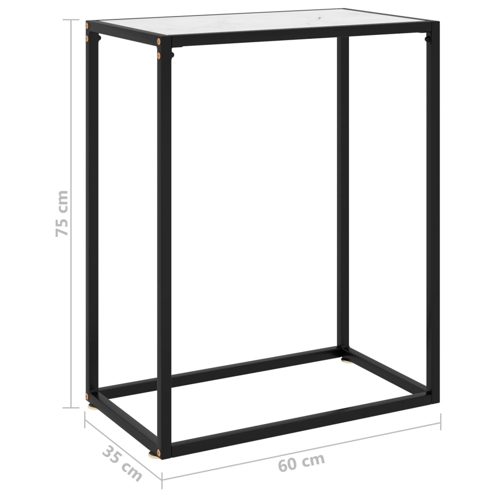 Konsolbord vit 60x35x75 cm härdat glas