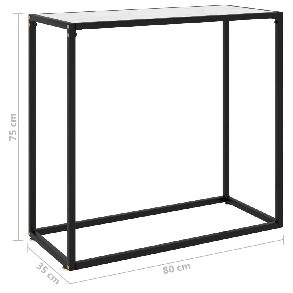 Konsolbord vit 80x35x75 cm härdat glas