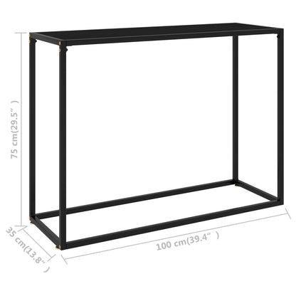 Konsolbord svart 100x35x75 cm härdat glas