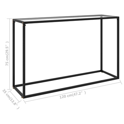 Konsolbord transparent 120x35x75 cm härdat glas