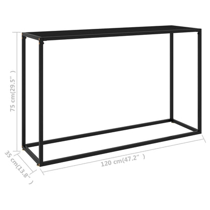 Konsolbord svart 120x35x75 cm härdat glas