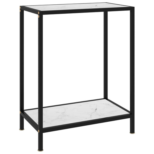 Konsolbord vit 60x35x75 cm härdat glas