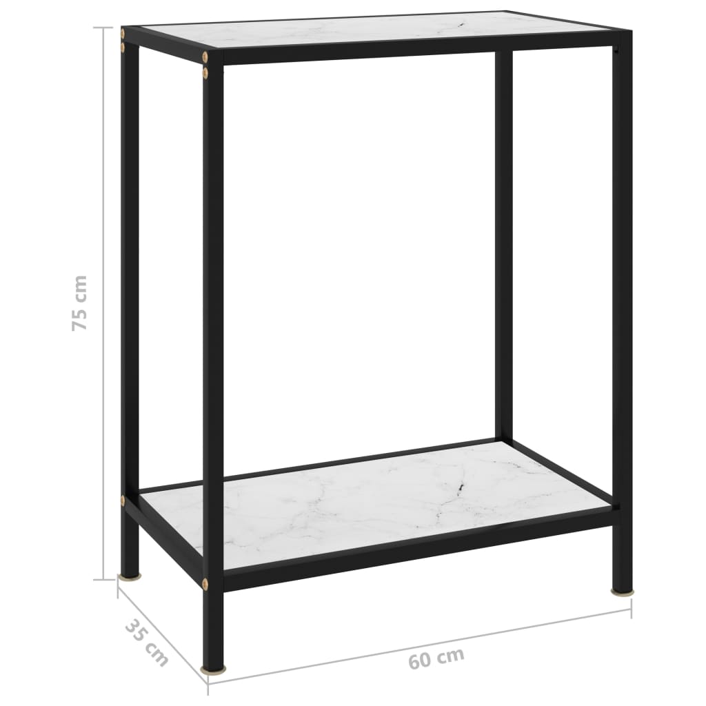 Konsolbord vit 60x35x75 cm härdat glas