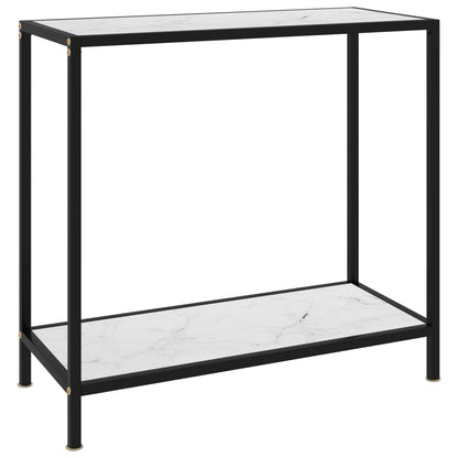 Konsolbord vit 80x35x75 cm härdat glas