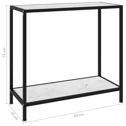 Konsolbord vit 80x35x75 cm härdat glas