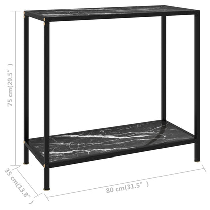 Konsolbord svart 80x35x75 cm härdat glas