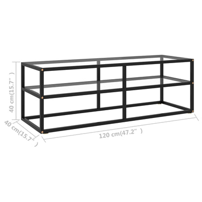 Tv-bänk svart med härdat glas 120x40x40 cm