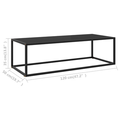 Soffbord svart med svart glas 120x50x35 cm