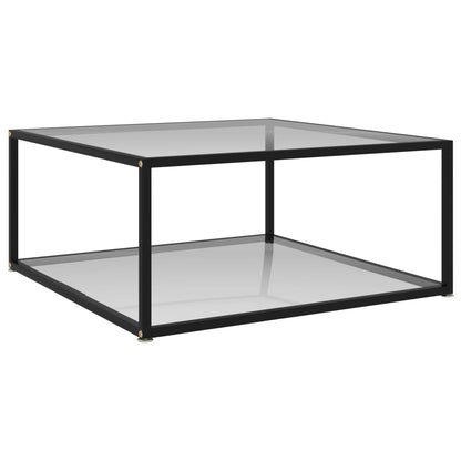 Soffbord genomskinligt 80x80x35 cm härdat glas