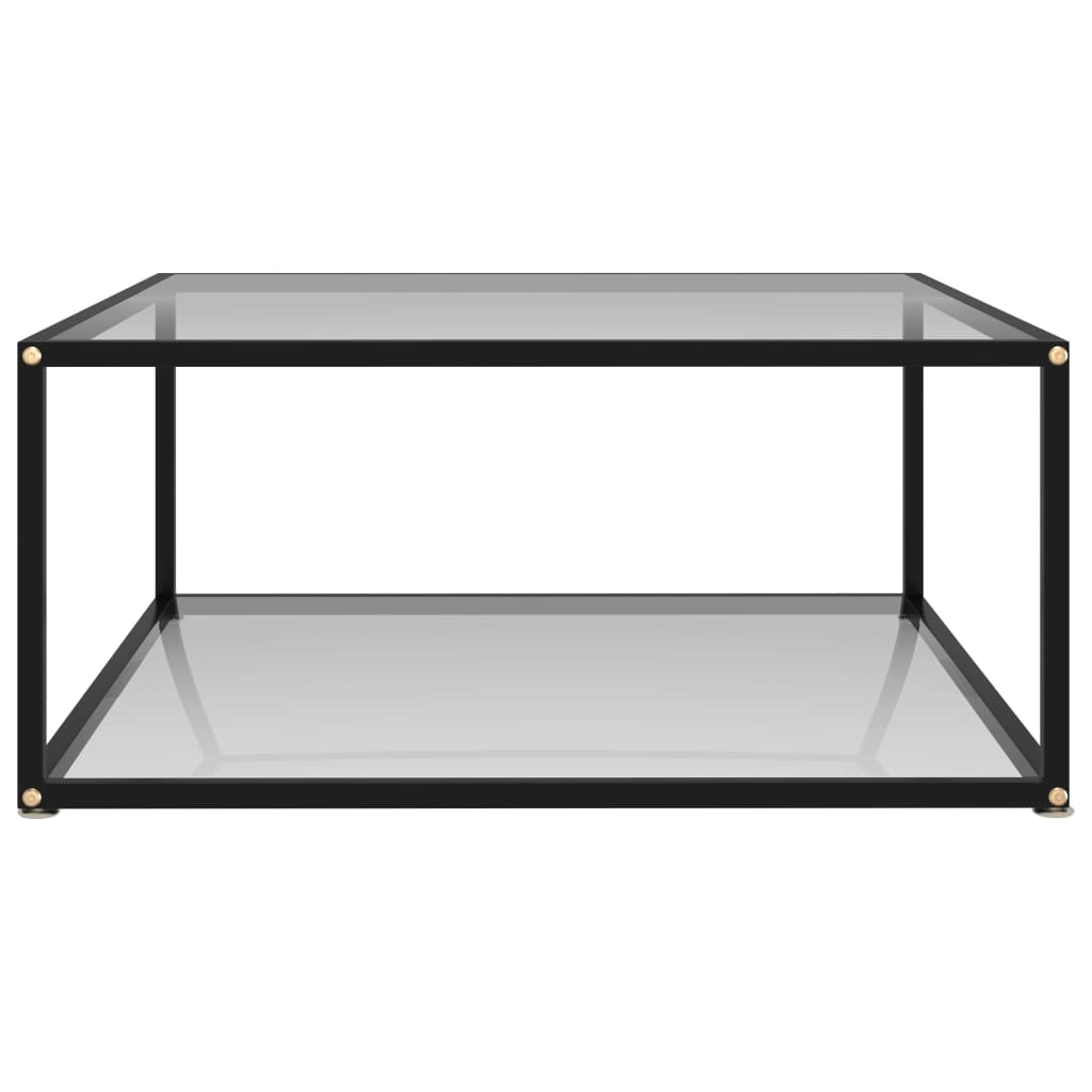 Soffbord genomskinligt 80x80x35 cm härdat glas