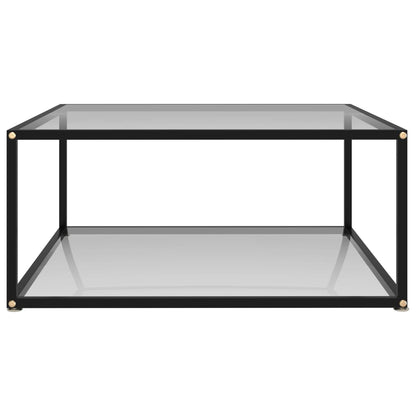 Soffbord genomskinligt 80x80x35 cm härdat glas