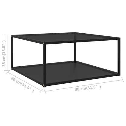 Soffbord svart 80x80x35 cm härdat glas