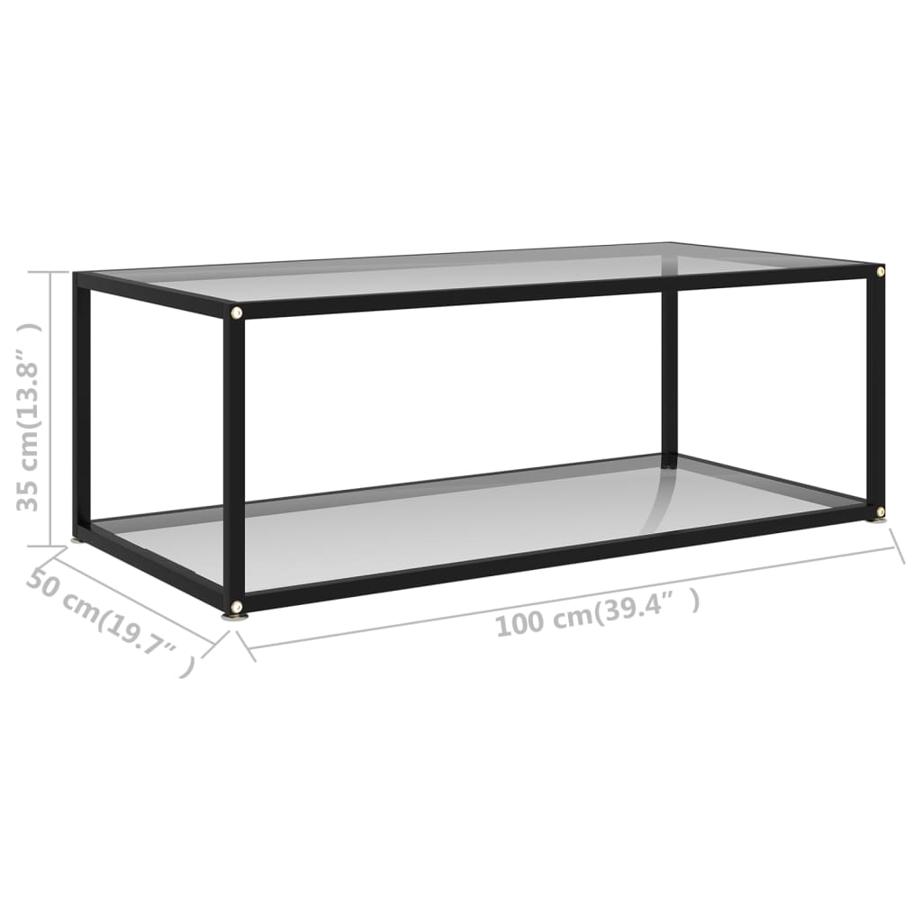 Soffbord genomskinligt 100x50x35 cm härdat glas