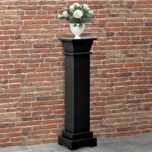 Klassisk blompelare svart 17x17x66 cm MDF