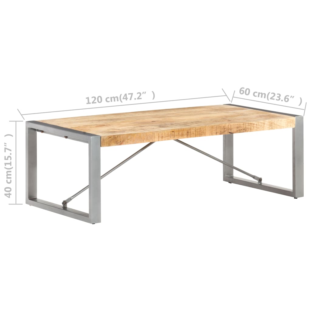 Soffbord 120x60x40 cm grovt mangoträ