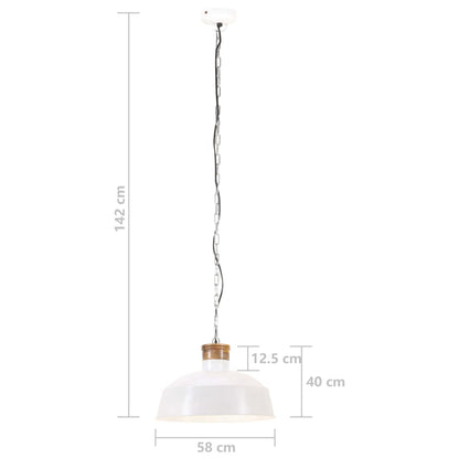 Hänglampa industriell 58 cm vit E27