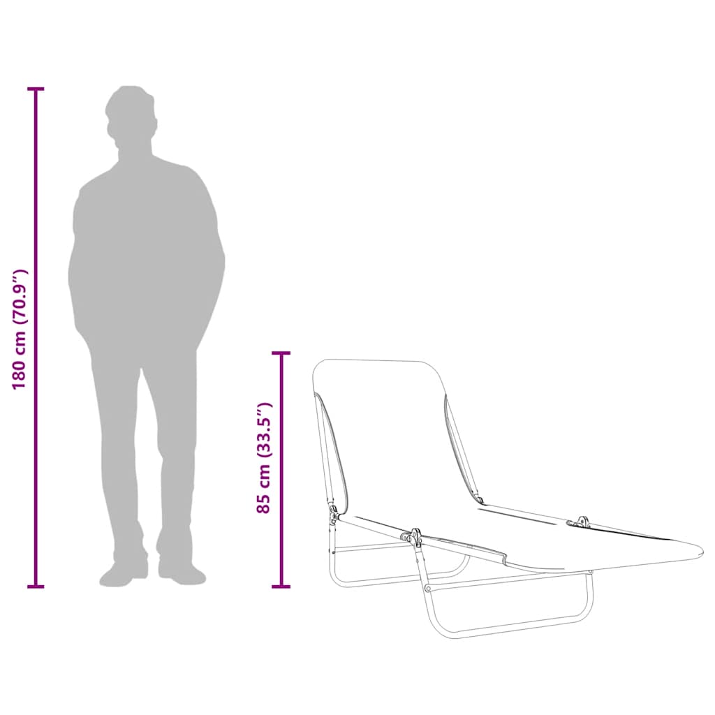 Hopfällbara solsängar 2 st stål och tyg grön