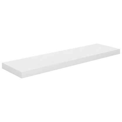 Svävande vägghyllor 2 st vit högglans 90x23,5x3,8 cm MDF