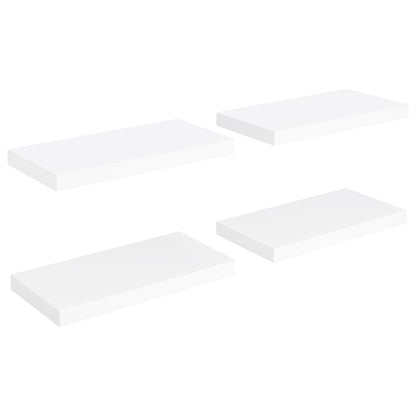 Svävande vägghyllor 4 st vit 50x23x3,8 cm MDF