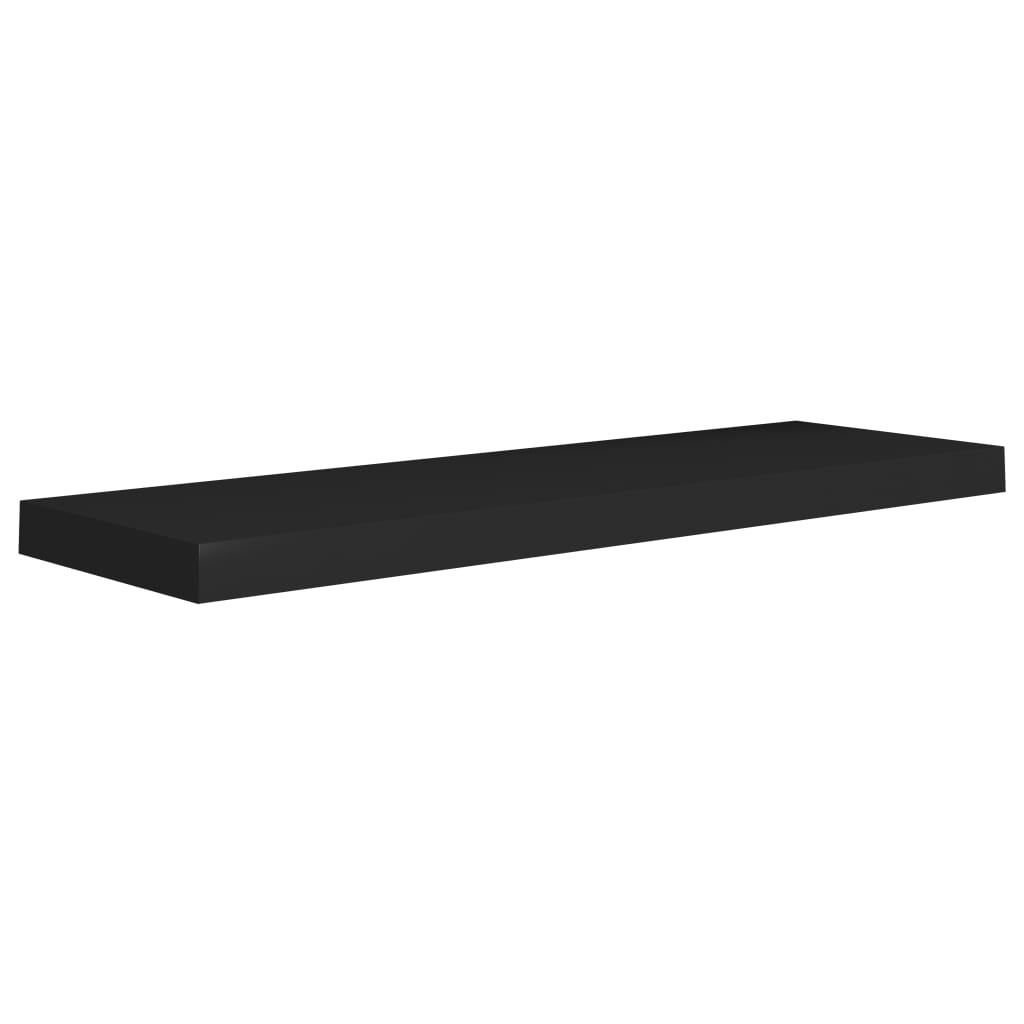 Svävande vägghyllor 4 st svart 80x23,5x3,8 cm MDF