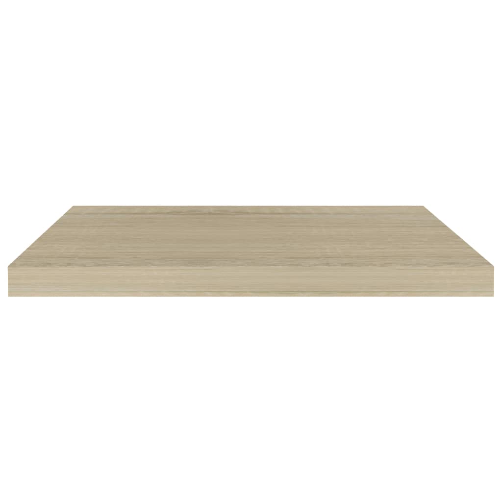 Svävande vägghyllor 4 st ek 60x23,5x3,8 cm MDF