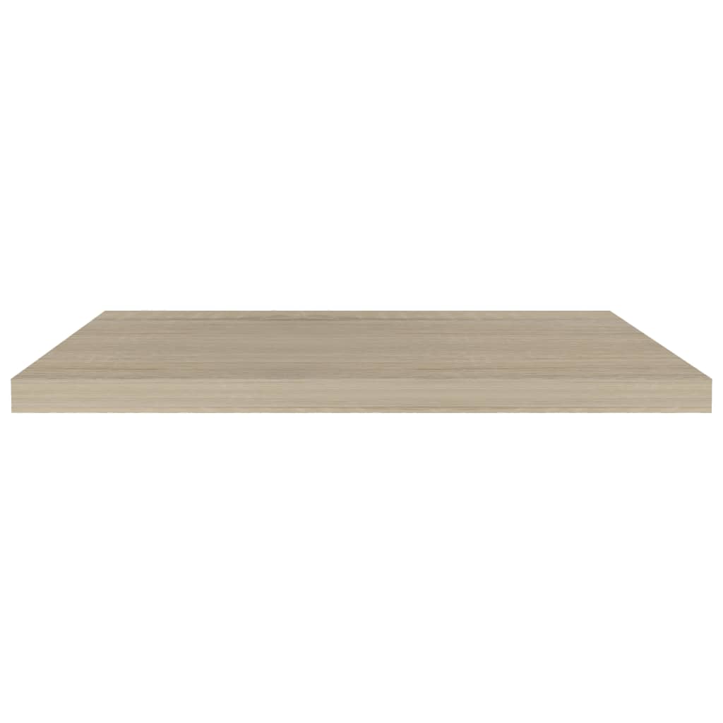 Svävande vägghyllor 2 st ek 80x23,5x3,8 cm MDF