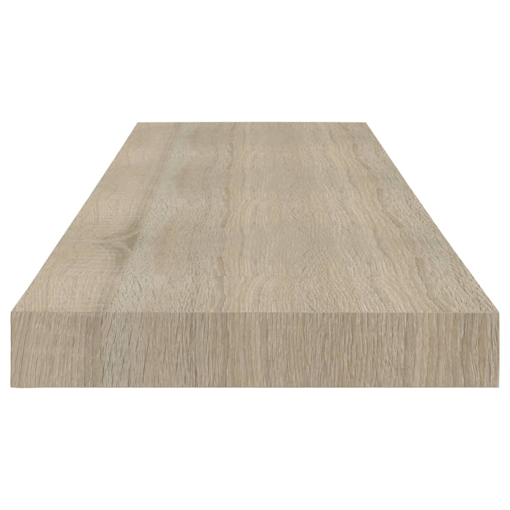 Svävande vägghyllor 2 st ek 80x23,5x3,8 cm MDF