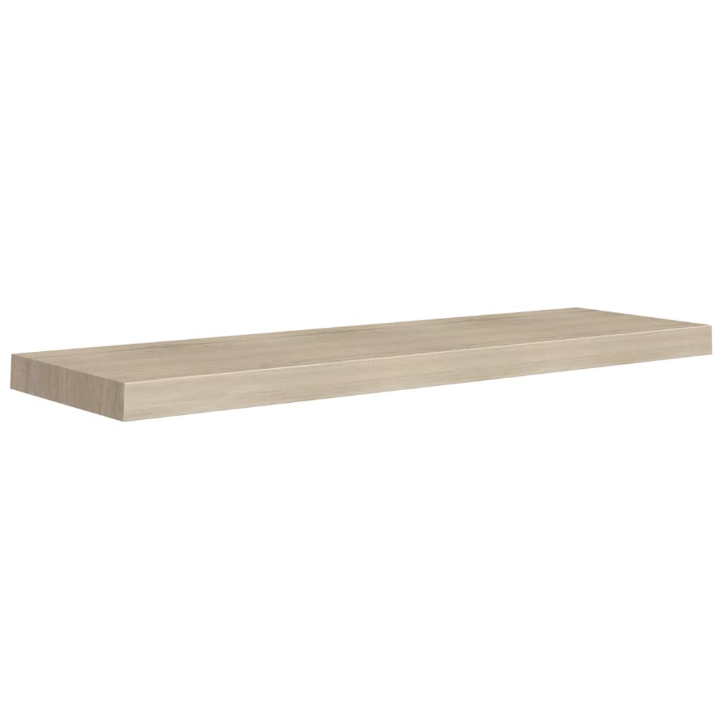 Svävande vägghyllor 2 st ek 90x23,5x3,8 cm MDF