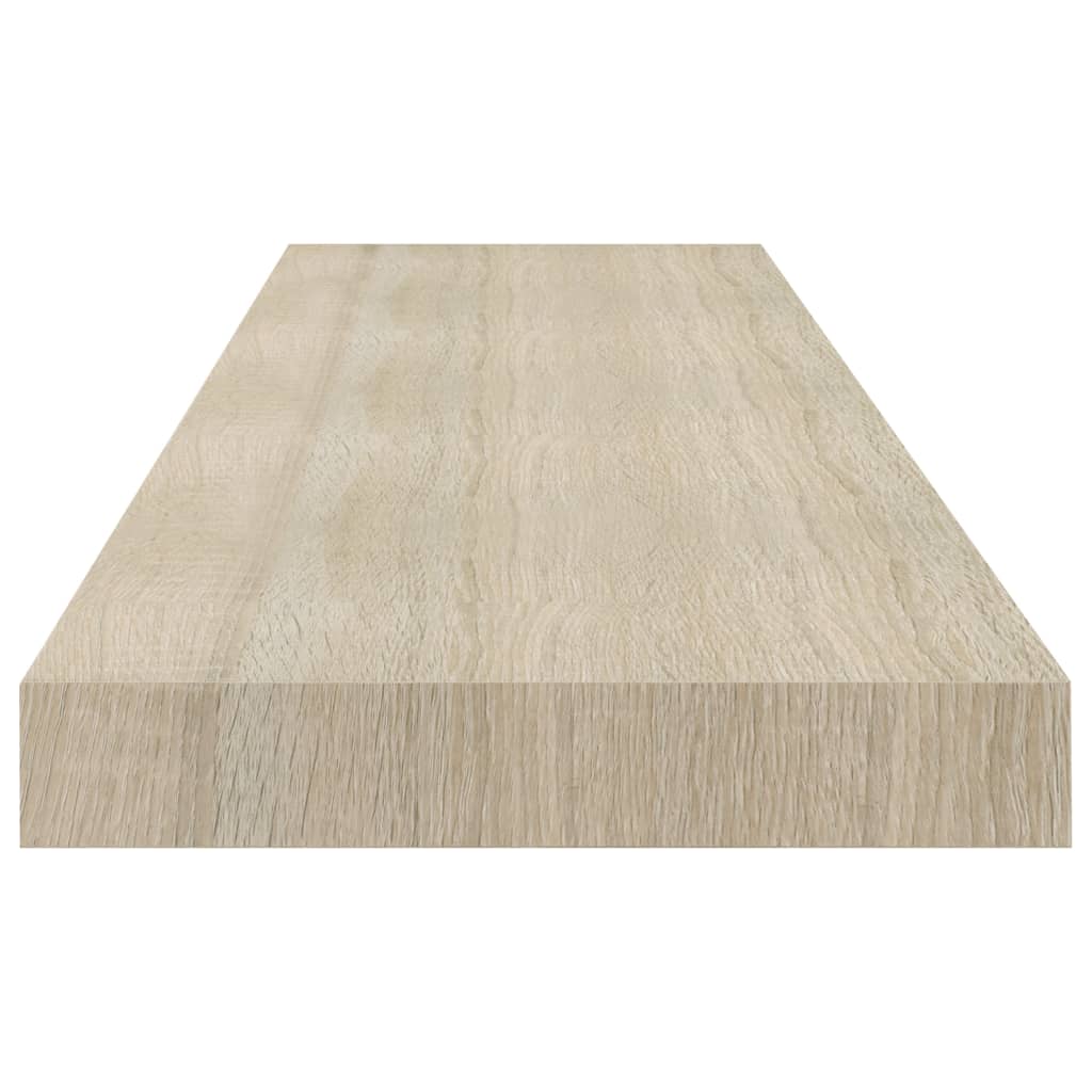 Svävande vägghyllor 2 st ek 90x23,5x3,8 cm MDF