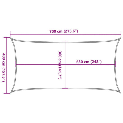 Solsegel 160 g/m² antracit 4x7 m HDPE