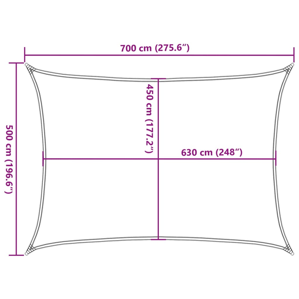 Solsegel 160 g/m² antracit 5x7 m HDPE