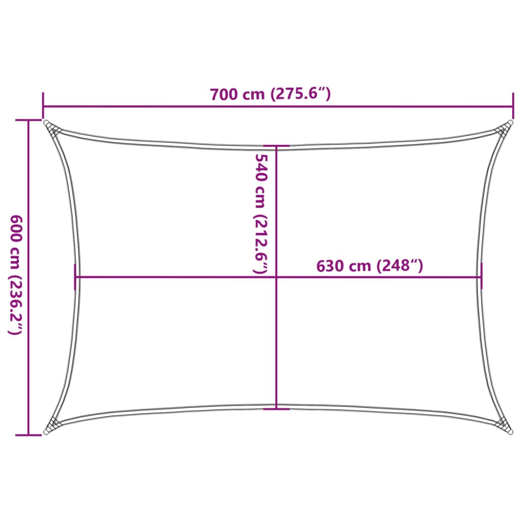 Solsegel 160 g/m² beige 6x7 m HDPE