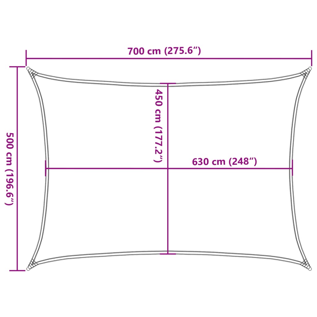 Solsegel 160 g/m² gräddvit 5x7 m HDPE