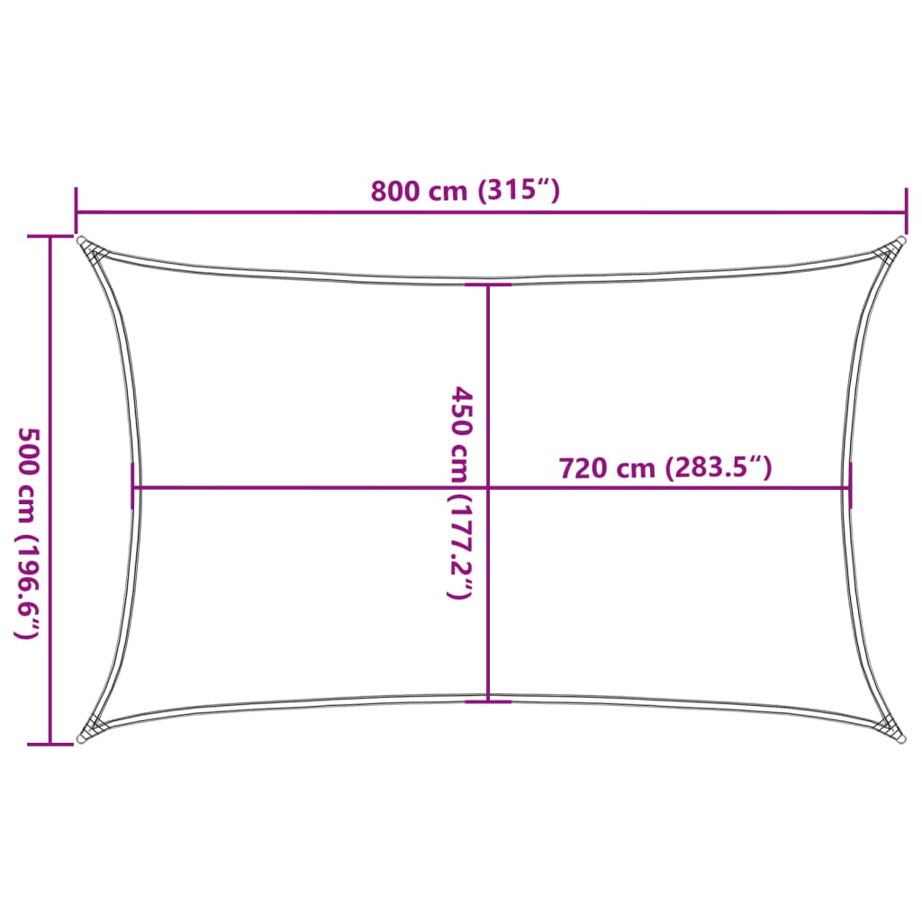 Solsegel 160 g/m² terrakotta 5x8 m HDPE