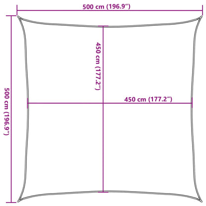 Solsegel 160 g/m² fyrkantig blå 5x5 m HDPE