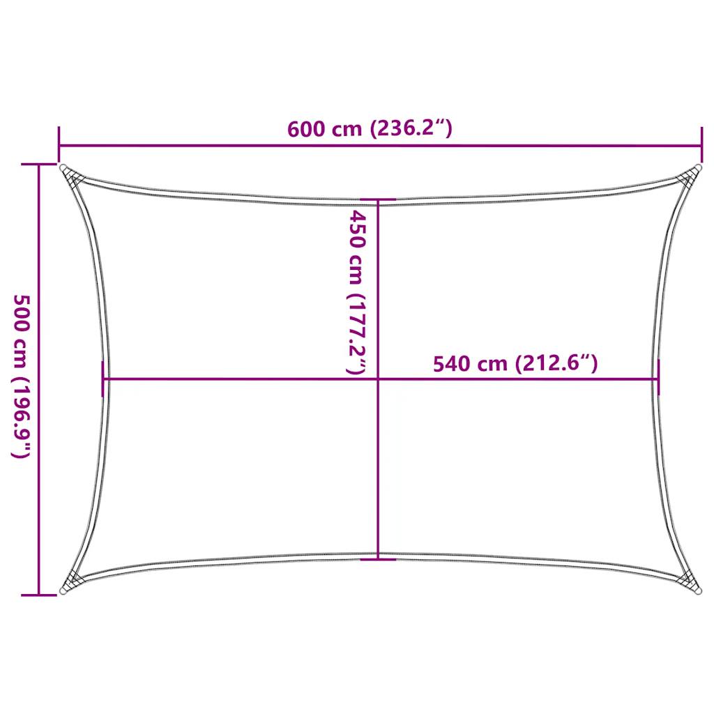 Solsegel 160 g/m² rektangulär blå 5x6 m HDPE