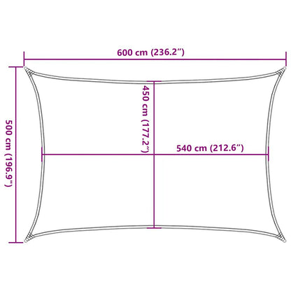 Solsegel 160 g/m² rektangulär blå 5x6 m HDPE