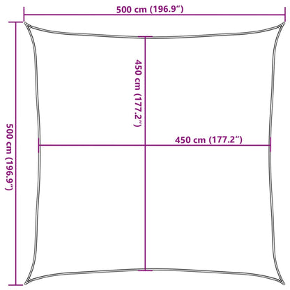 Solsegel 160 g/m² fyrkantig gul 5x5 m HDPE