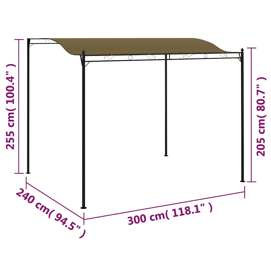 Paviljong 3x2,4 m taupe 180 g/m²