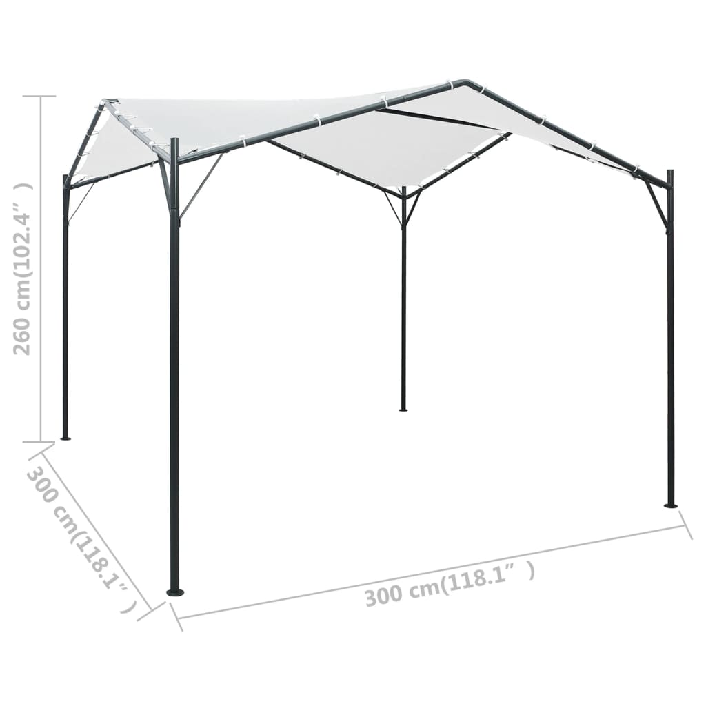 Paviljong 3x3x2,6 m vit 180 g/m²